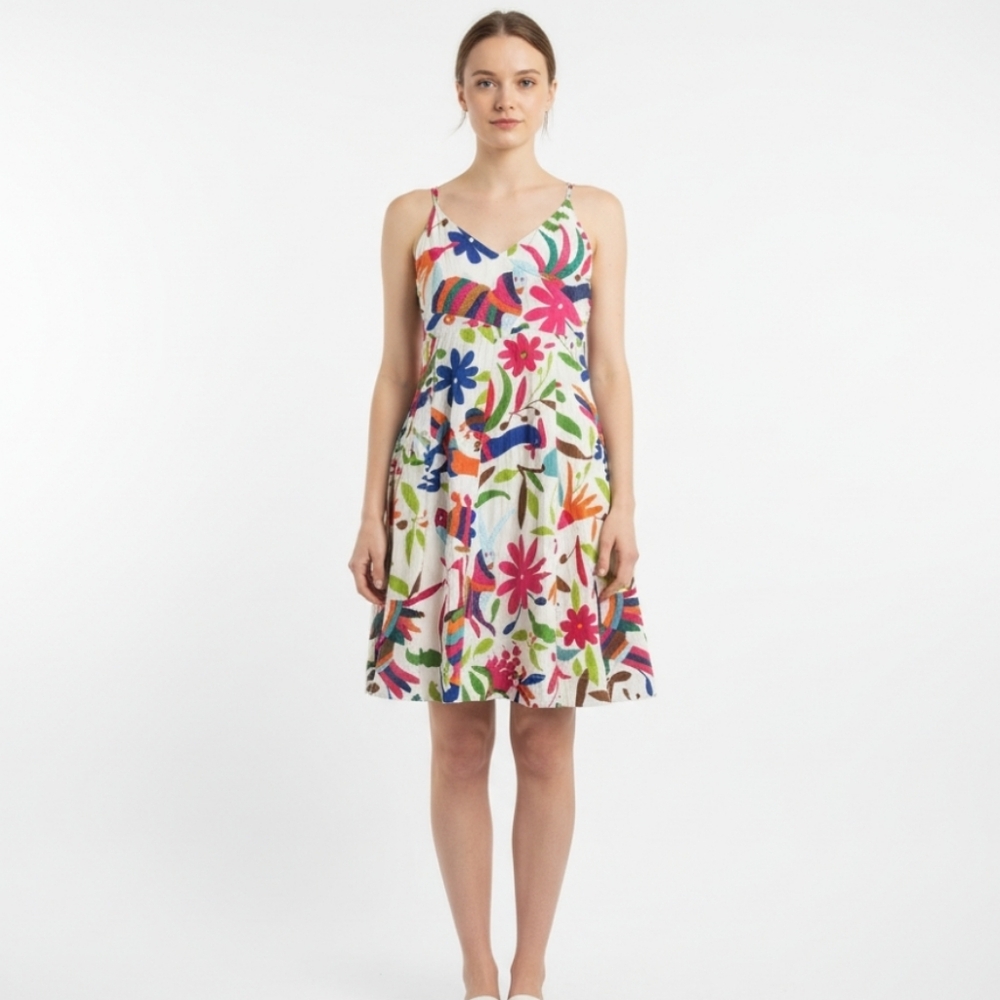 ANTHROPOLOGIE Vanessa Virginia Festival Dress Embroidered Cotton Linen Dress 2P‎